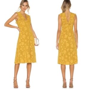 NWT! Joie Adella Floral Ruffled Midi Dress in Yellow Size: 6